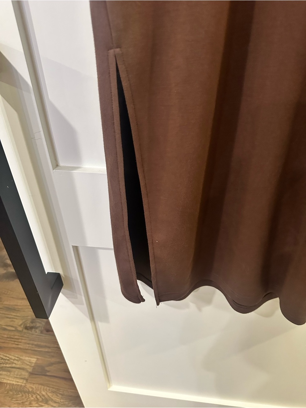 Casual V-Neck Maxi Shirt Dress in Chocolate Brown - Picture 8 of 10
